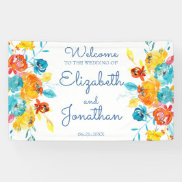 Blütenfarbene Hochzeit Banner