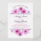 Blütenfarbene Hochzeit des rosafarbenen Anemons Folieneinladung (Vorderseite)