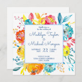 Blütenfarbene Hochzeit Einladung (Vorne/Hinten)