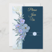 Blütenfarbene Hochzeitsblumen Einladung (Rückseite)