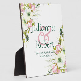 Blütenfarbene Hochzeitsfeier Fotoplatte