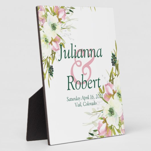 Blütenfarbene Hochzeitsfeier Fotoplatte (Seite)