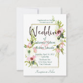 Blütenfarbene Hochzeitsfeier mit Blumen Einladung (Vorderseite)