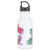 Blütenfarbene Rosa, Blau, lila, gelbe Blumen Trinkflasche (Rückseite)