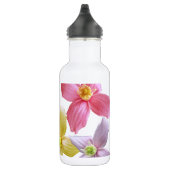 Blütenfarbene Rosa, Blau, lila, gelbe Blumen Trinkflasche (Rechts)
