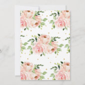 Blütenfarbene Rose Brautparty Rosa und Gold Einladung (Rückseite)