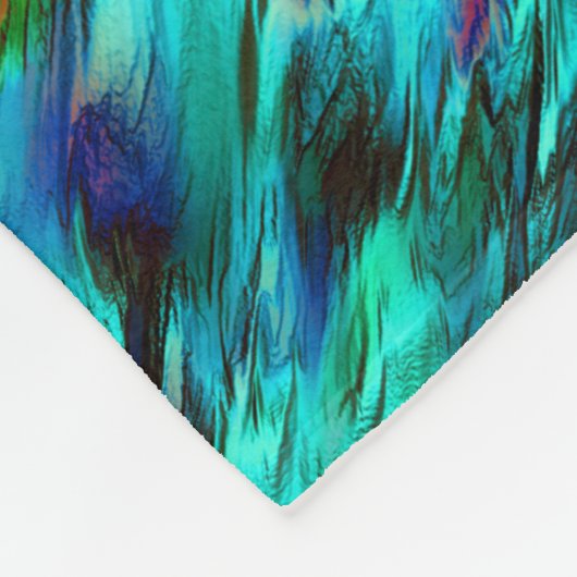 Blütenfarbene, rötliche Flecken von blau bis cyan Fleecedecke (Ecke)