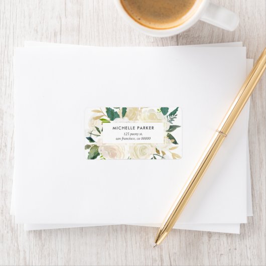 Blütenfarbene Rücksendeadresse Adressaufkleber (Insitu)