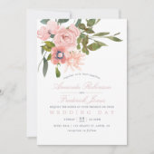 Blütenfarbene Wasserfarbe Rosa Hochzeit einladen Einladung (Vorderseite)