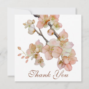 Blütenfarbene, weiche, orange-rosa Frühlingsblüten Dankeskarte
