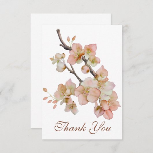 Blütenfarbene, weiche, orange-rosa Frühlingsblüten Einladung (Vorne/Hinten)