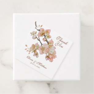 Blütenfarbene, weiche, orange-rosa Frühlingsblüten Geschenkanhänger