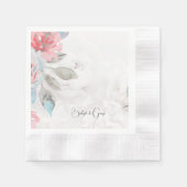 Blütenfarbene Wildblume Rose Serviette (Vorderseite)