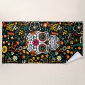 Blütenfarbener Zuckerkult Illustration Strandtuch (Vorderseite)