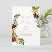 Blütenfarbenes botanisches Brautparty Einladung (Stehend Vorderseite)