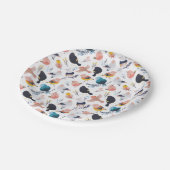 Blütenfarbenes botanisches Paradies Pappteller (Schrägansicht)