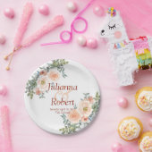 Blütenfarbenes Hochzeitspapier Pappteller (Party)