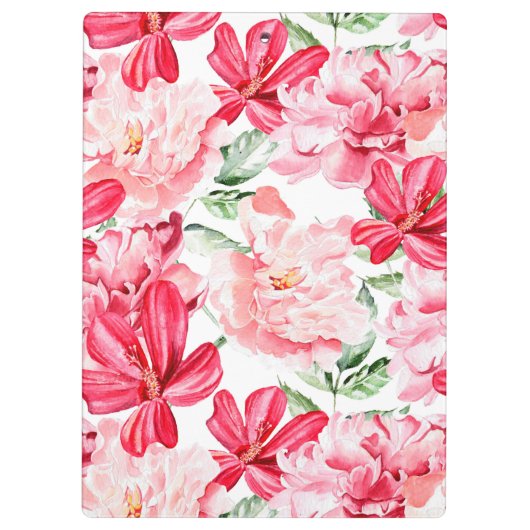 Blütenfarbenes Muster Klemmbrett (Rückseite)