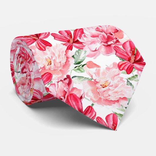 Blütenfarbenes Muster Krawatte (Gerollt)