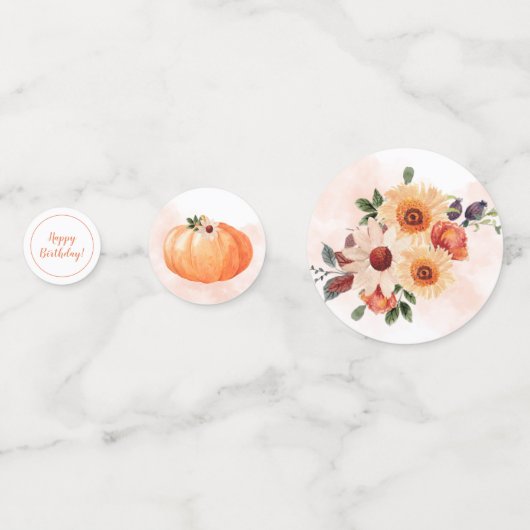 Blütenfarbenfall Geburtstag Konfetti (Rückseiten)