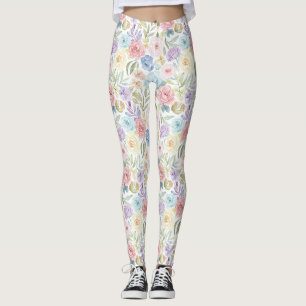 Blütenfarbiger Blumenprint Leggings
