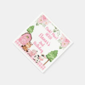Blütenfarm Rosa Neigh Geburtstag Serviette (Ecke)