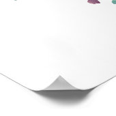 Blütenfeder Hochzeitsempfangsschild Poster (Ecke)