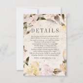 Blütenflorchen mit rustikalen Creme Details RS. RSVP Karte (Vorderseite)