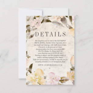 Blütenflorn mit rustikalen Creme Details RS RSVP Karte