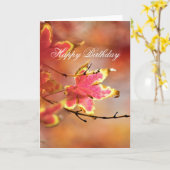 Blütenförmige Herbstblätter "Geburtstag" Karte (Gelbe Blume)