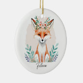 Blütenfuchs personalisiert keramik ornament (Rechts)
