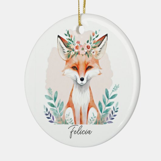 Blütenfuchs personalisiert keramik ornament (Links)