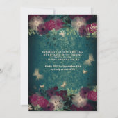 Blütengarten Butterfly 16 . Geburtstag Grüne invit Einladung (Rückseite)