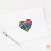 Blütengarten Herz-Aufkleber (Umschlag)