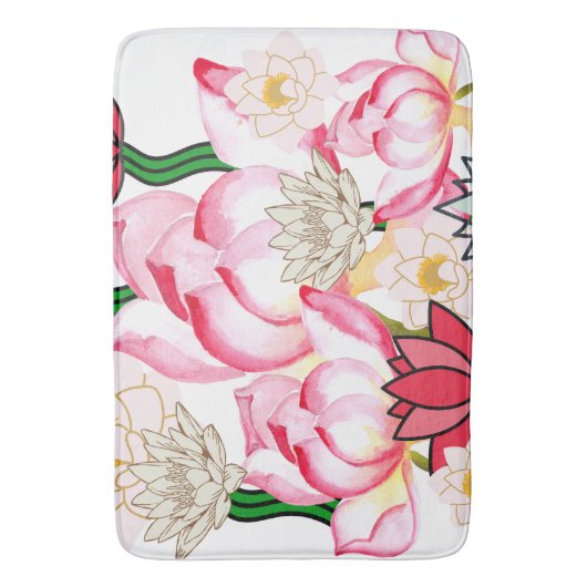 Blütengarten Mikitiez lotus Rose Badematte (Vorderseite Vertikal)