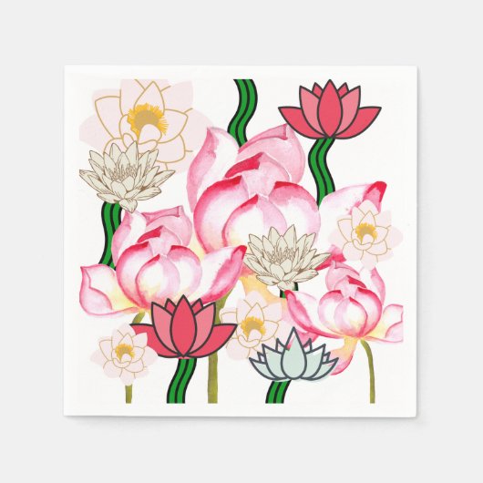 Blütengarten Mikitiez lotus Rose Serviette (Vorderseite)