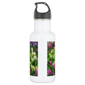 Blütengarten mit blühenden Hyazinthe Trinkflasche (Rückseite)