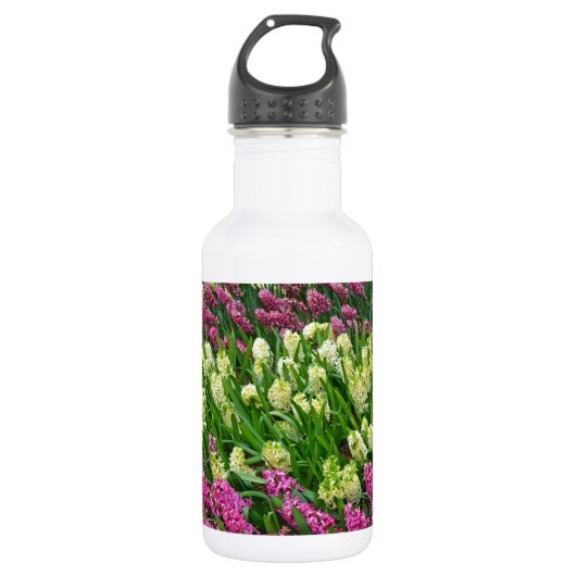 Blütengarten mit blühenden Hyazinthe Trinkflasche (Vorderseite)
