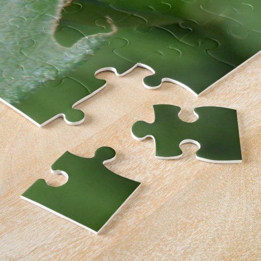 Blütengarten mit rotem Orangenblumen Puzzle (Seite)