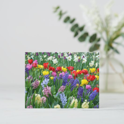 Blütengarten Postkarte (Stehend Vorderseite)