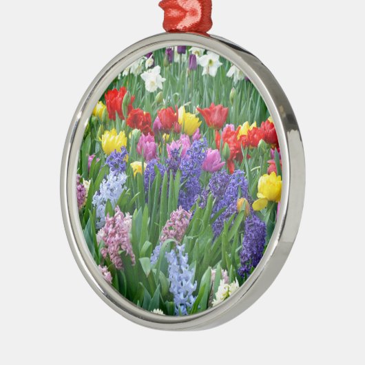 Blütengarten Silbernes Ornament (Links)