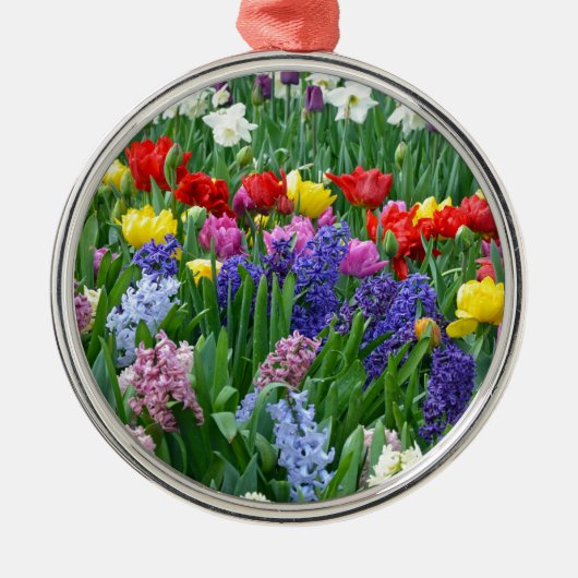 Blütengarten Silbernes Ornament (Vorne)