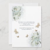 Blütengartenkleid 16 . Geburtstag Einladung (Rückseite)