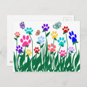 Blütengartenpaw-Druck Massenproduktion Postkarte (Vorne/Hinten)