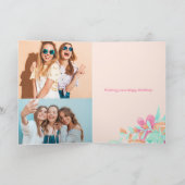 Blütengebäck Geburtstag Foto Kalligraphie Karte (Innenseite)