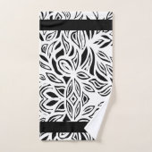 Blütengebürstetes Schwarz-Weiß-Set Badhandtuch Set (Handtuch)