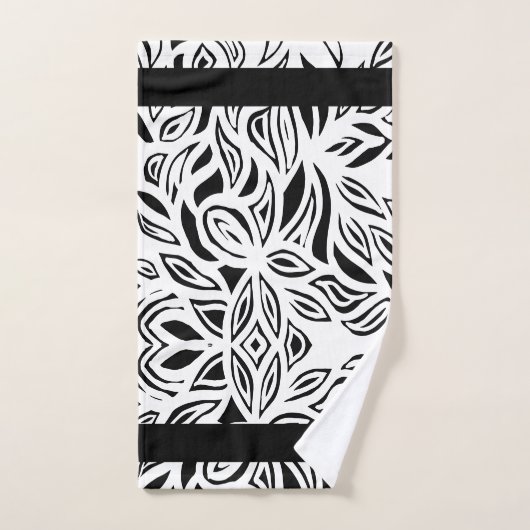 Blütengebürstetes Schwarz-Weiß-Set Badhandtuch Set (Handtuch)
