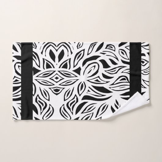 Blütengebürstetes Schwarz-Weiß-Set Badhandtuch Set (Handtuch)