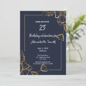 Blütengeburtstag der Marine Einladung (Stehend Vorderseite)