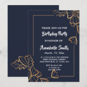 Blütengeburtstag der Marine Einladung (Vorne/Hinten)